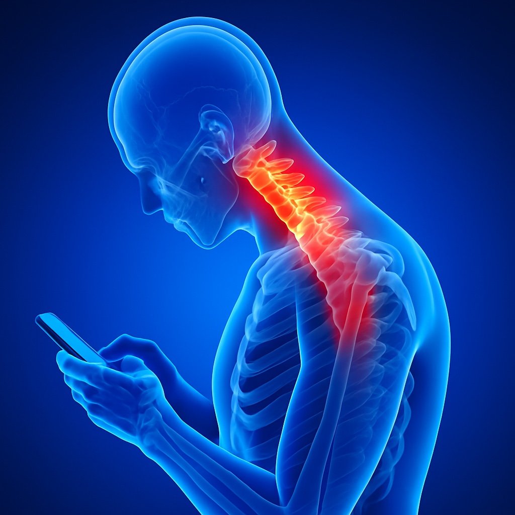 Physiotherapy for Text Neck focusing on neck posture correction, muscle relaxation, and pain relief.