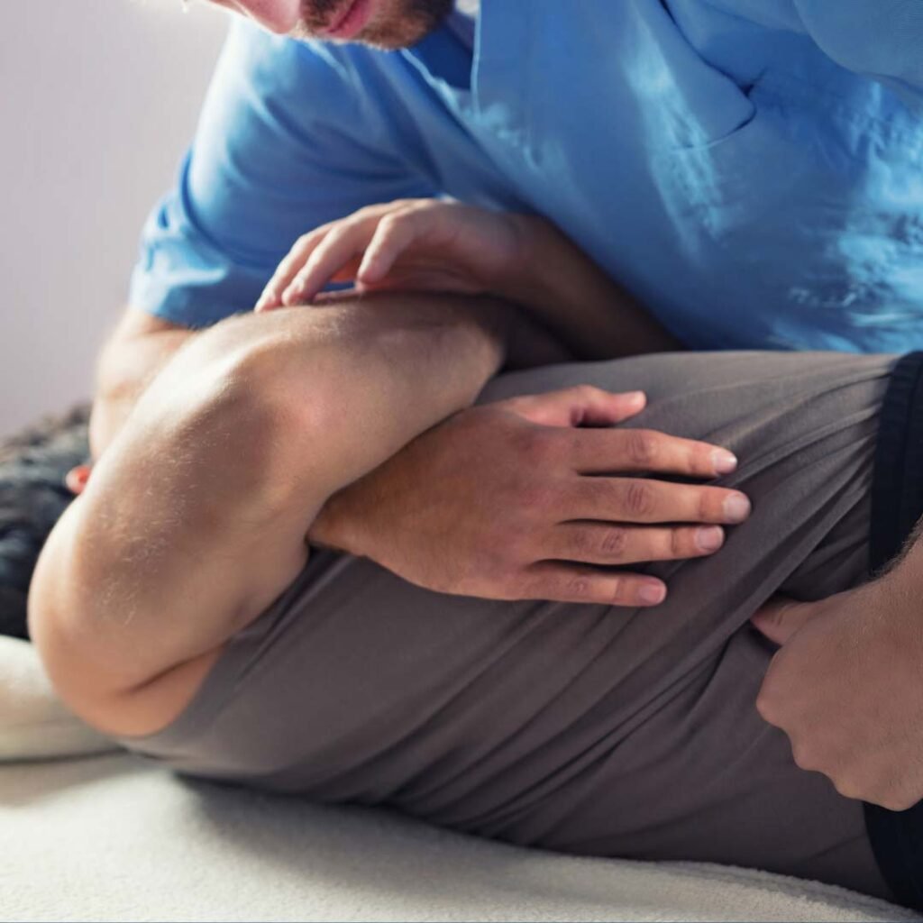Chiropractic adjustment for spine alignment focusing on posture correction, joint mobility, and pain relief.