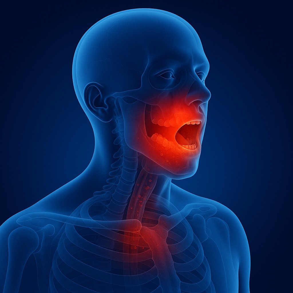 Physiotherapy-assisted pain management for Oral Mucositis focusing on healing, inflammation reduction, and oral comfort.