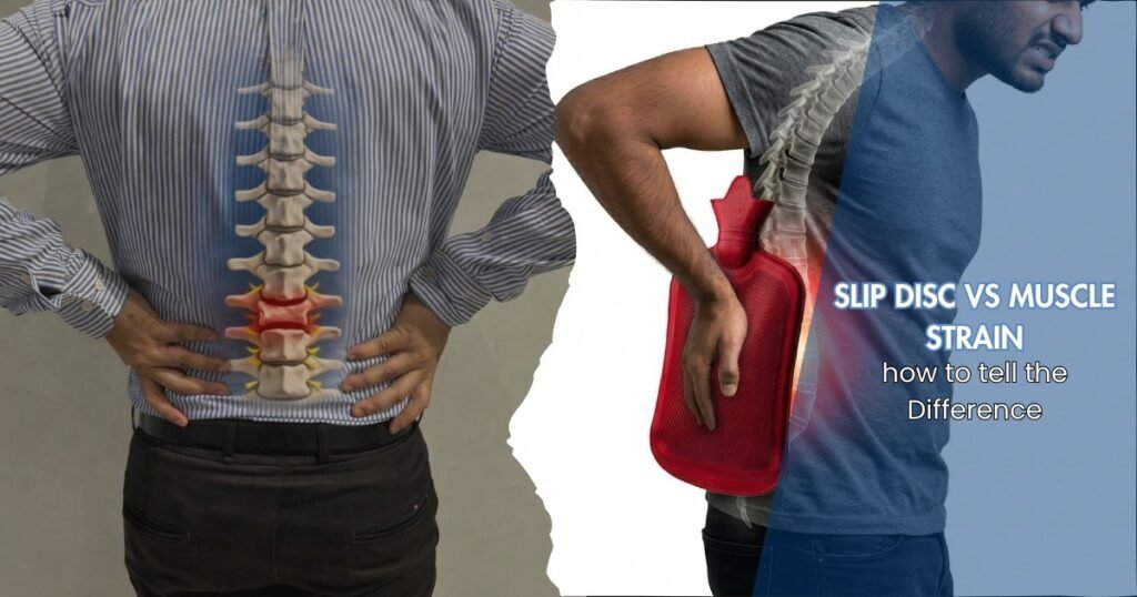 Slip disc symptoms vs muscle strain, Non-surgical treatment for slip disc Mumbai
